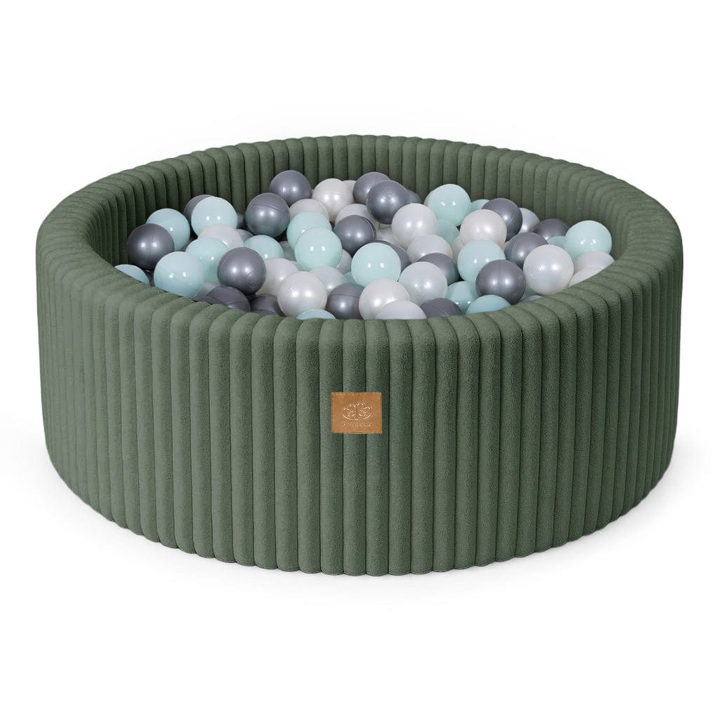 Meowbaby Basen z Kulkami dla Dziecka - Piłki do Wyboru | Olive Sage Green | Churros