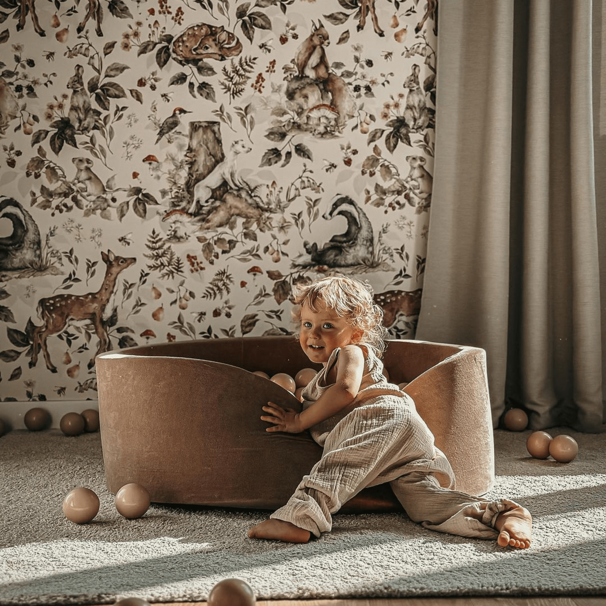 Meowbaby Basen z Kulkami dla Dziecka - Piłki do Wyboru | Szałwiowa Zieleń | Velvet