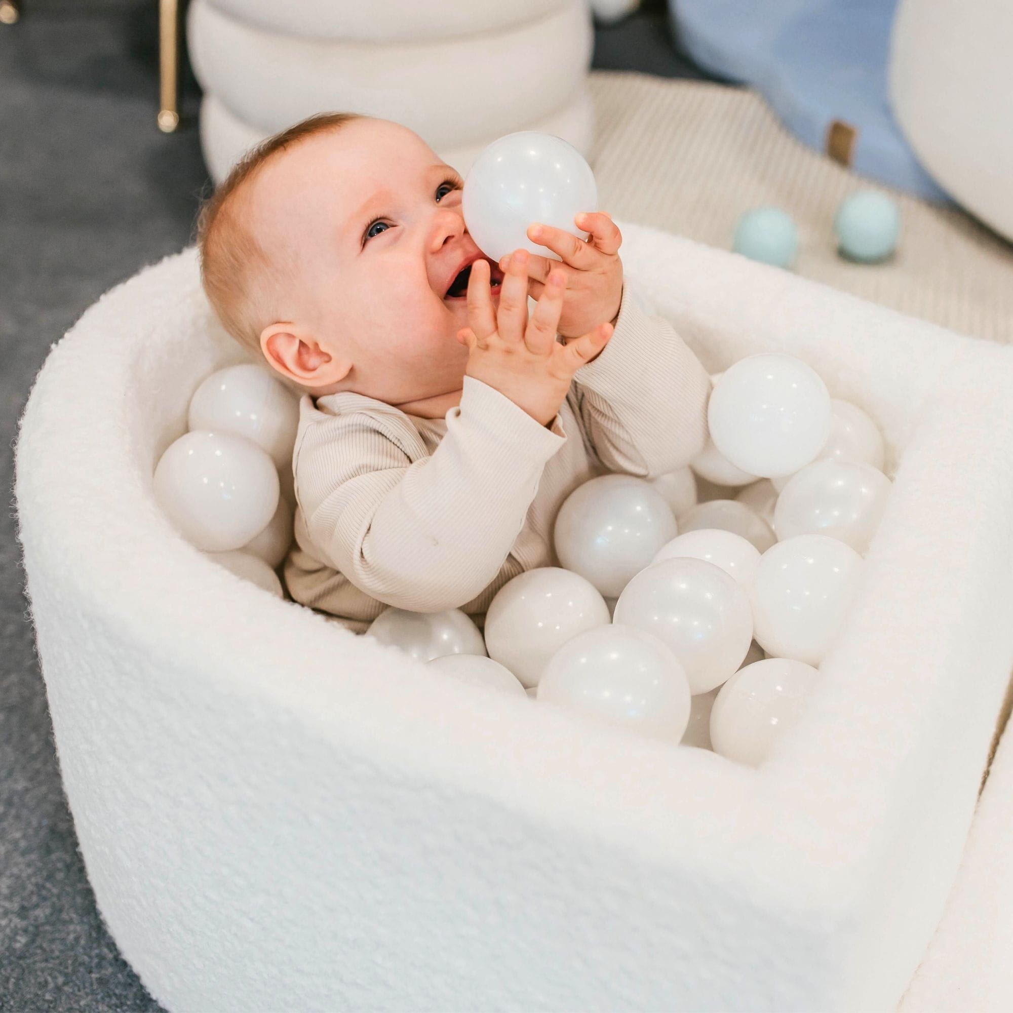 Meowbaby Boucle Różowy - Piankowy Plac Zabaw dla Dzieci | Piłki do Wyboru