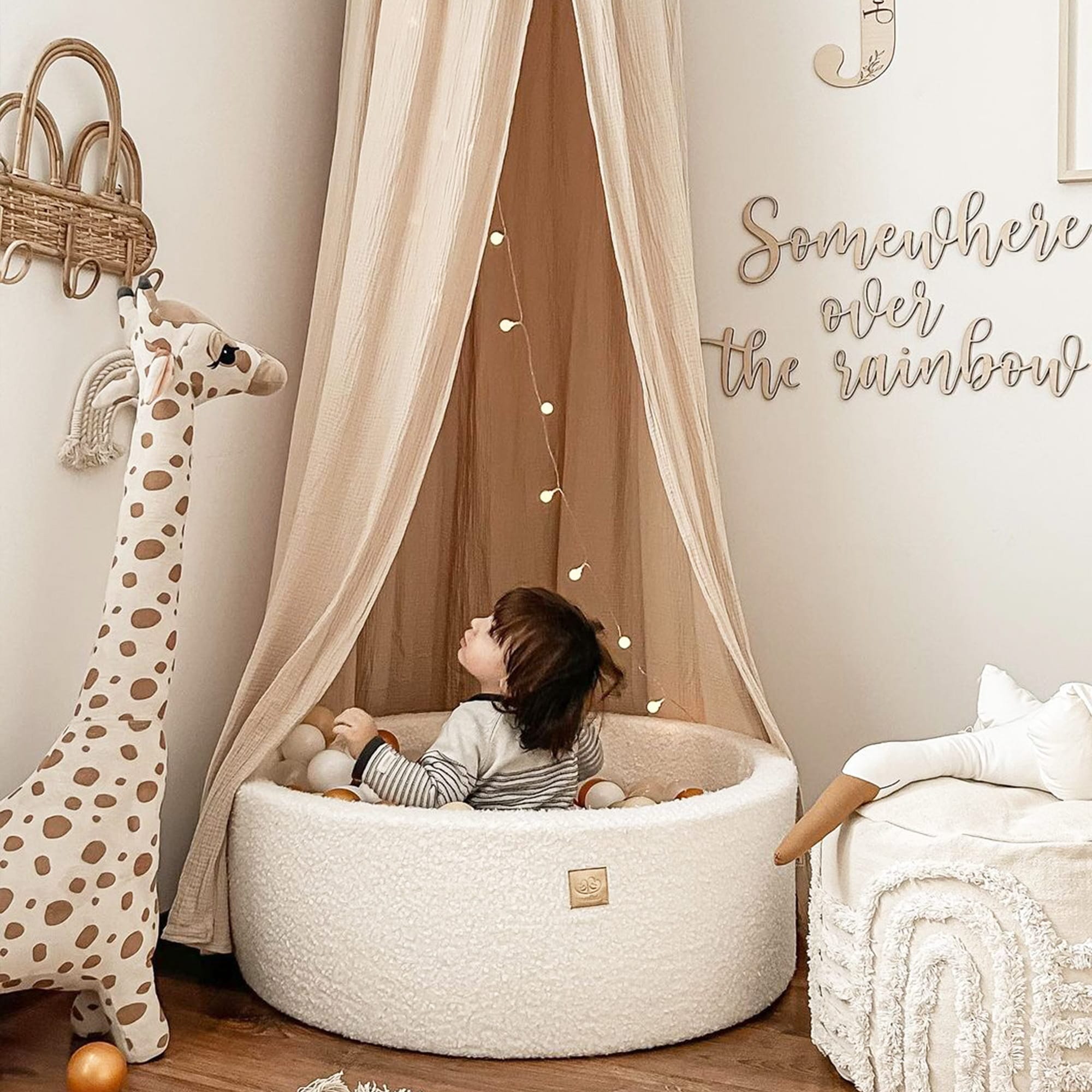 Meowbaby Boucle Szary Melanż - Basen z Kulkami dla Dzieci