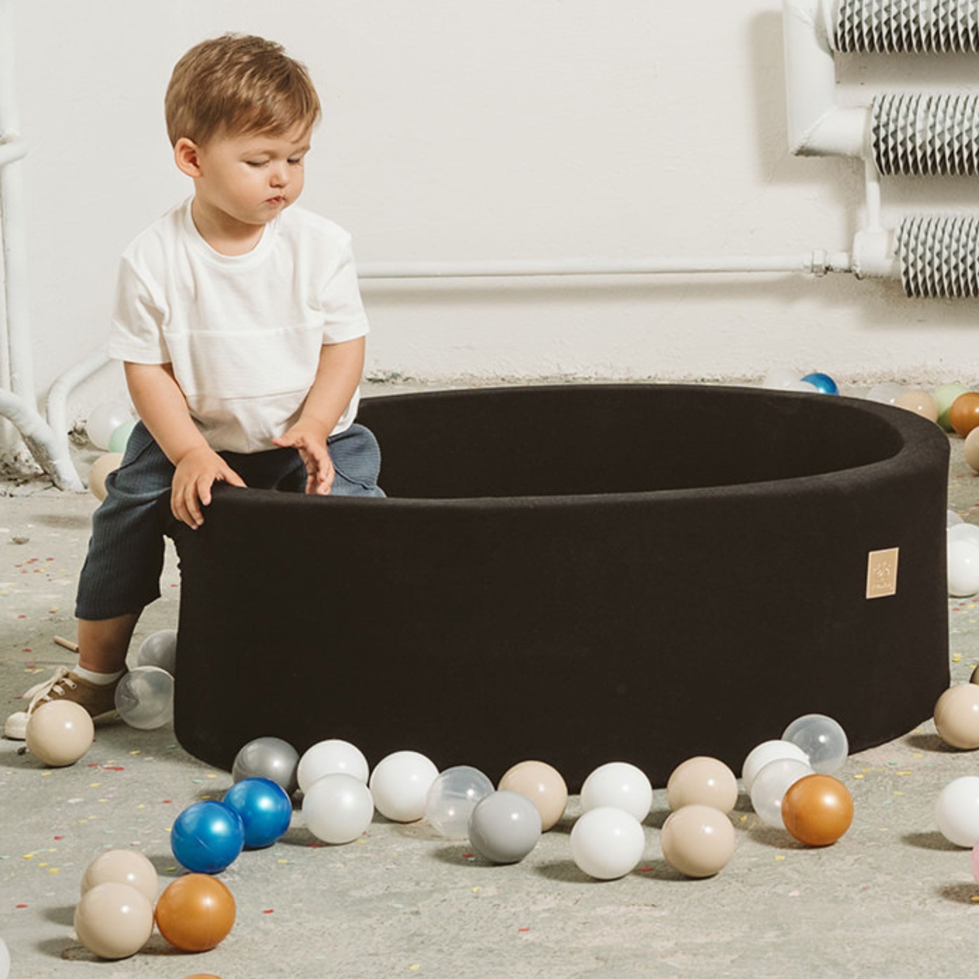 Meowbaby Cotton Jasnoszary - Basen z Kulkami dla Dzieci