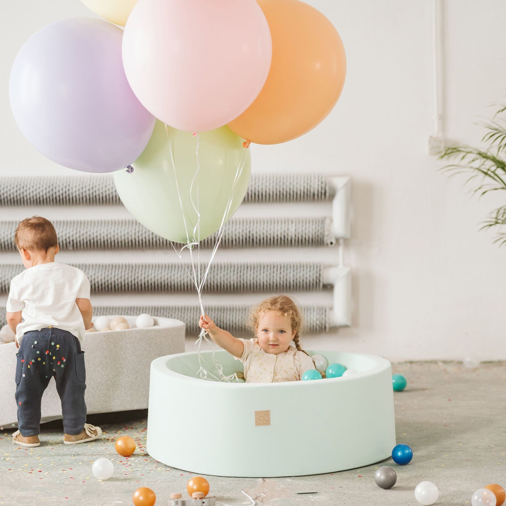 Meowbaby Cotton Jasnoszary - Basen z Kulkami dla Dzieci