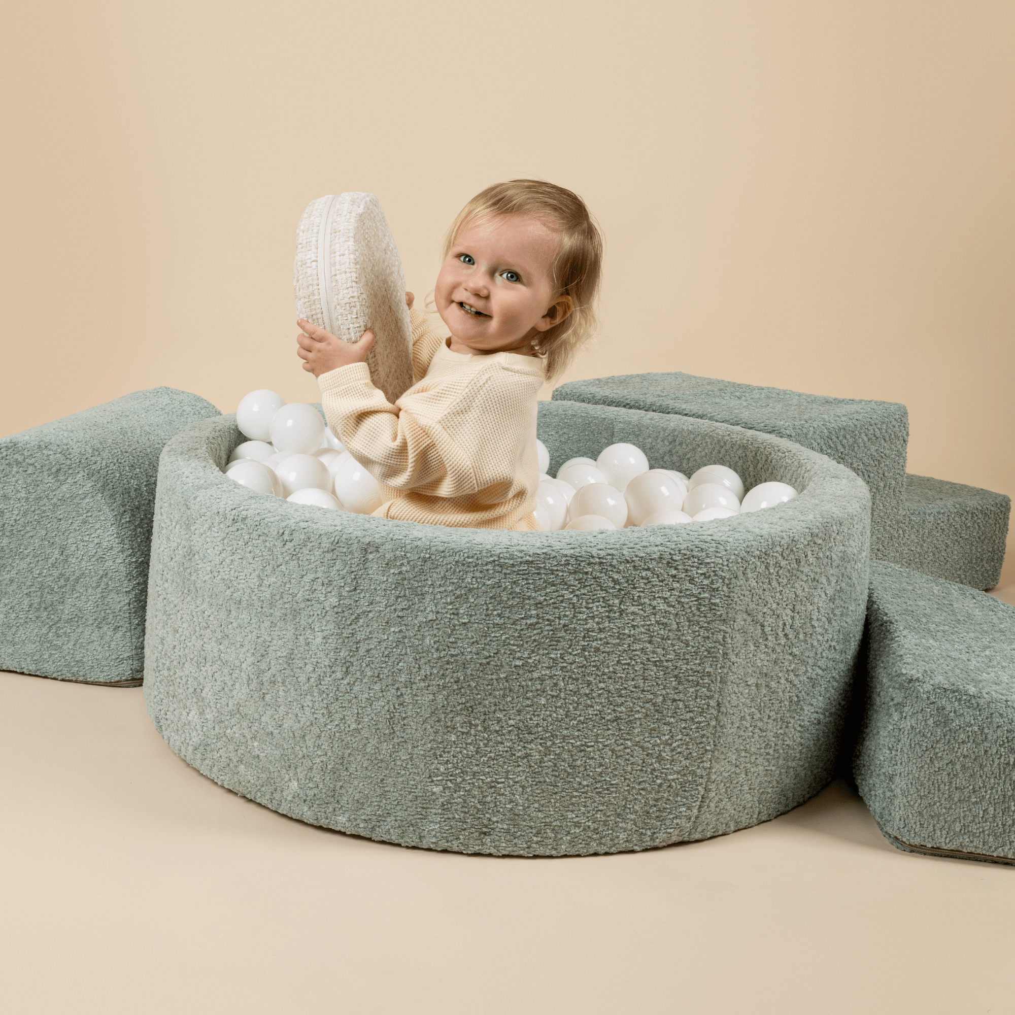 Meowbaby Piankowy Plac Zabaw dla Dzieci | Piłki do Wyboru | Różowy| Boucle