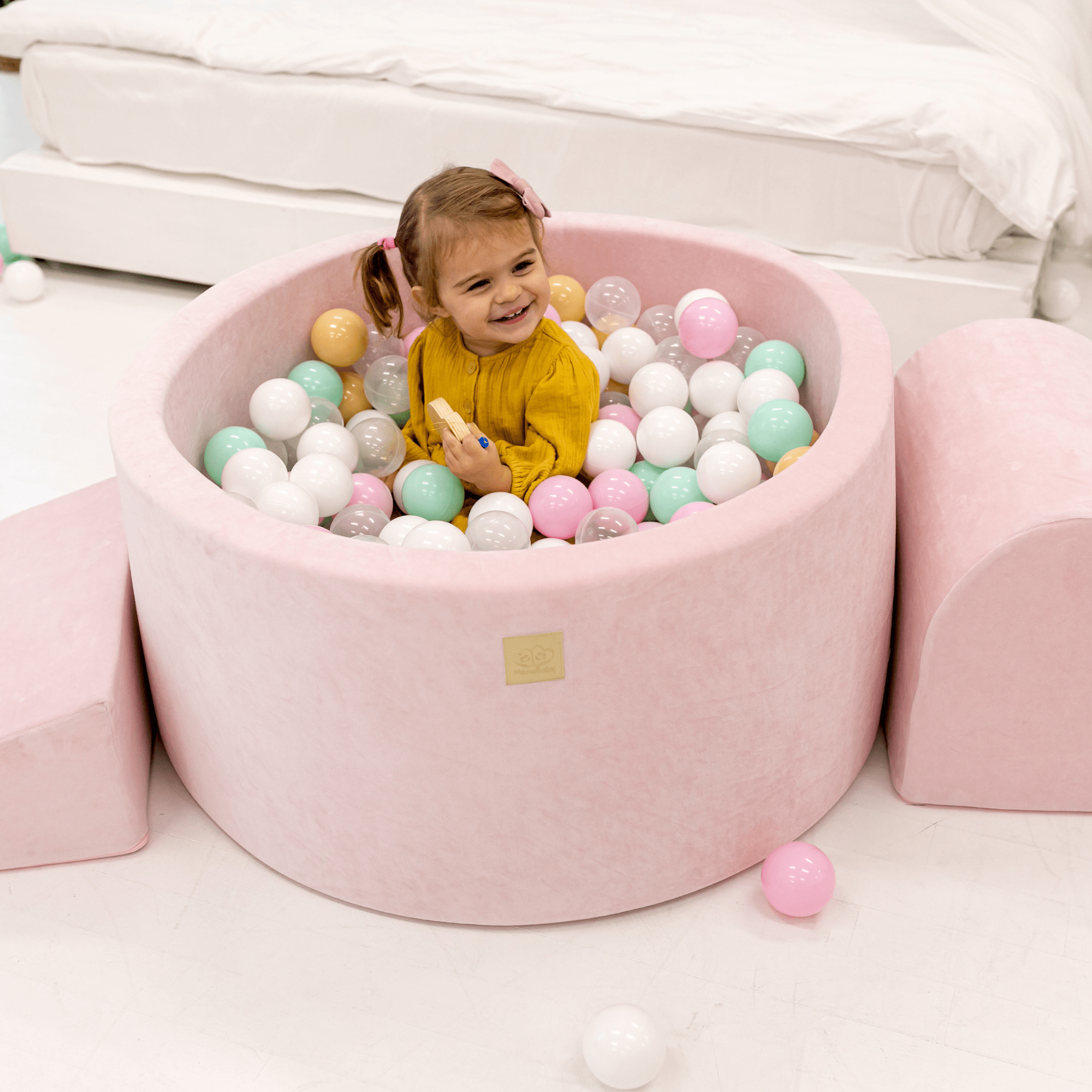 Meowbaby Piankowy Plac Zabaw dla Dzieci | Piłki do Wyboru | Szałwiowa Zieleń | Velvet