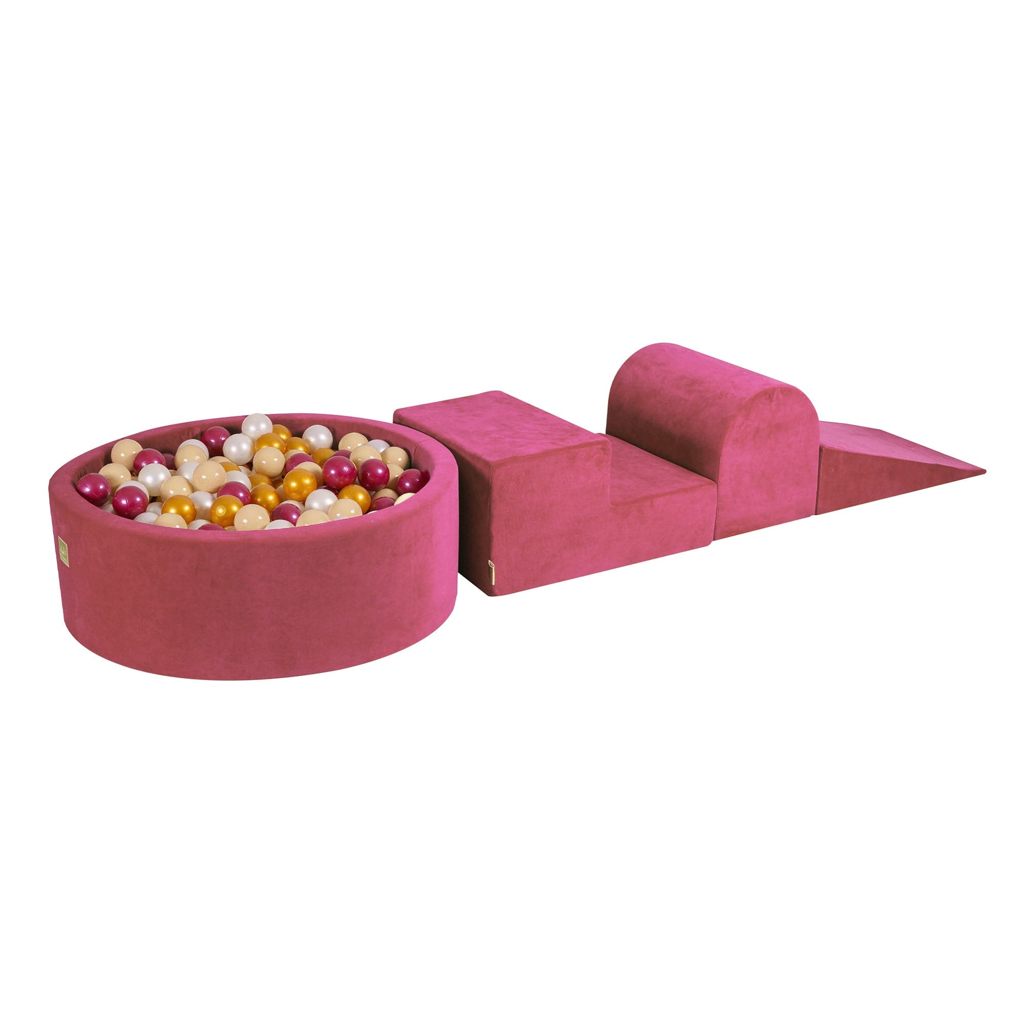 Meowbaby Piankowy Plac Zabaw dla Dzieci | Z Basenem z Kulkami | Malinowa Czerwień | Velvet