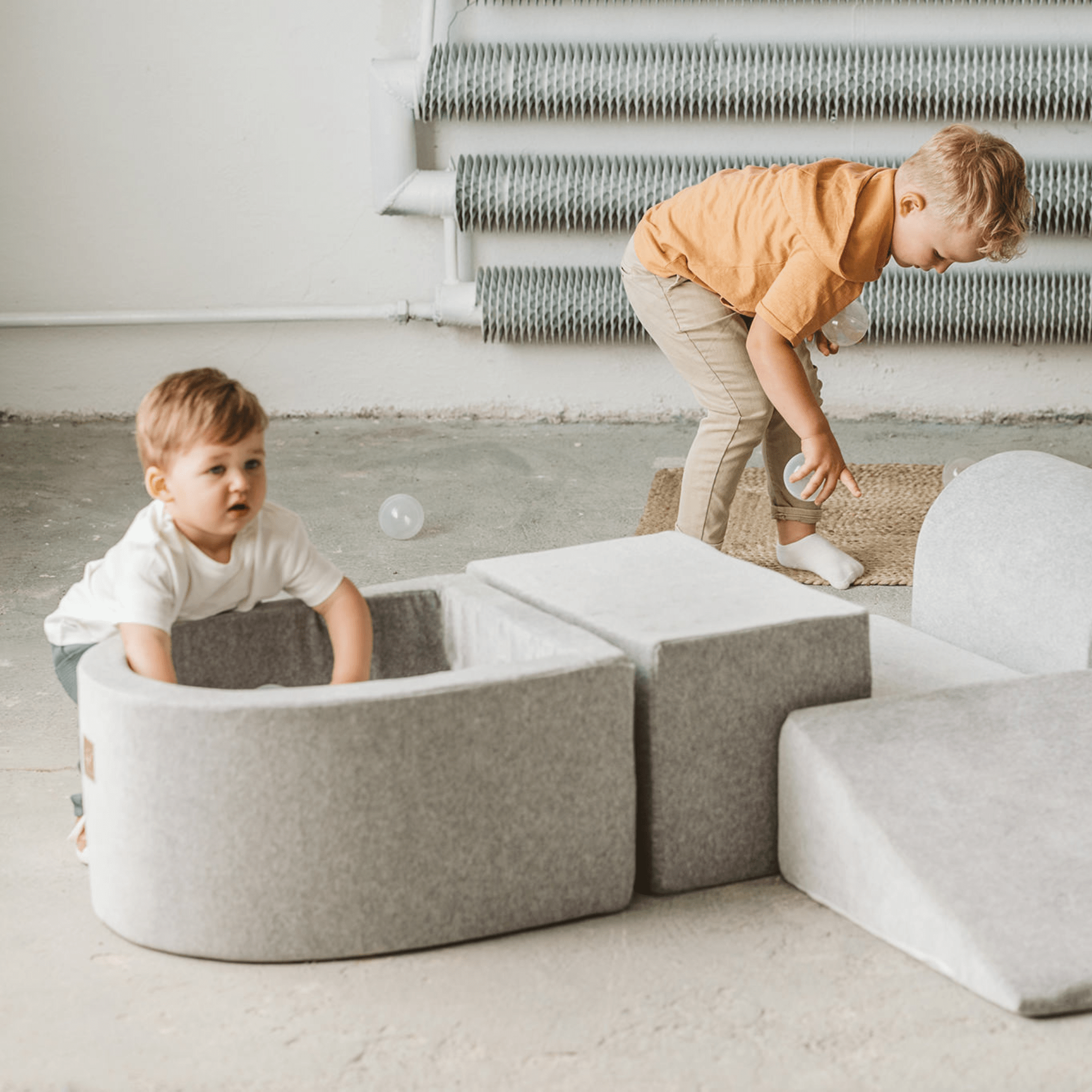 Meowbaby Piankowy Plac Zabaw dla Dzieci | Z Małym Basenem z Kulkami | Szałwiowa Zieleń | Velvet