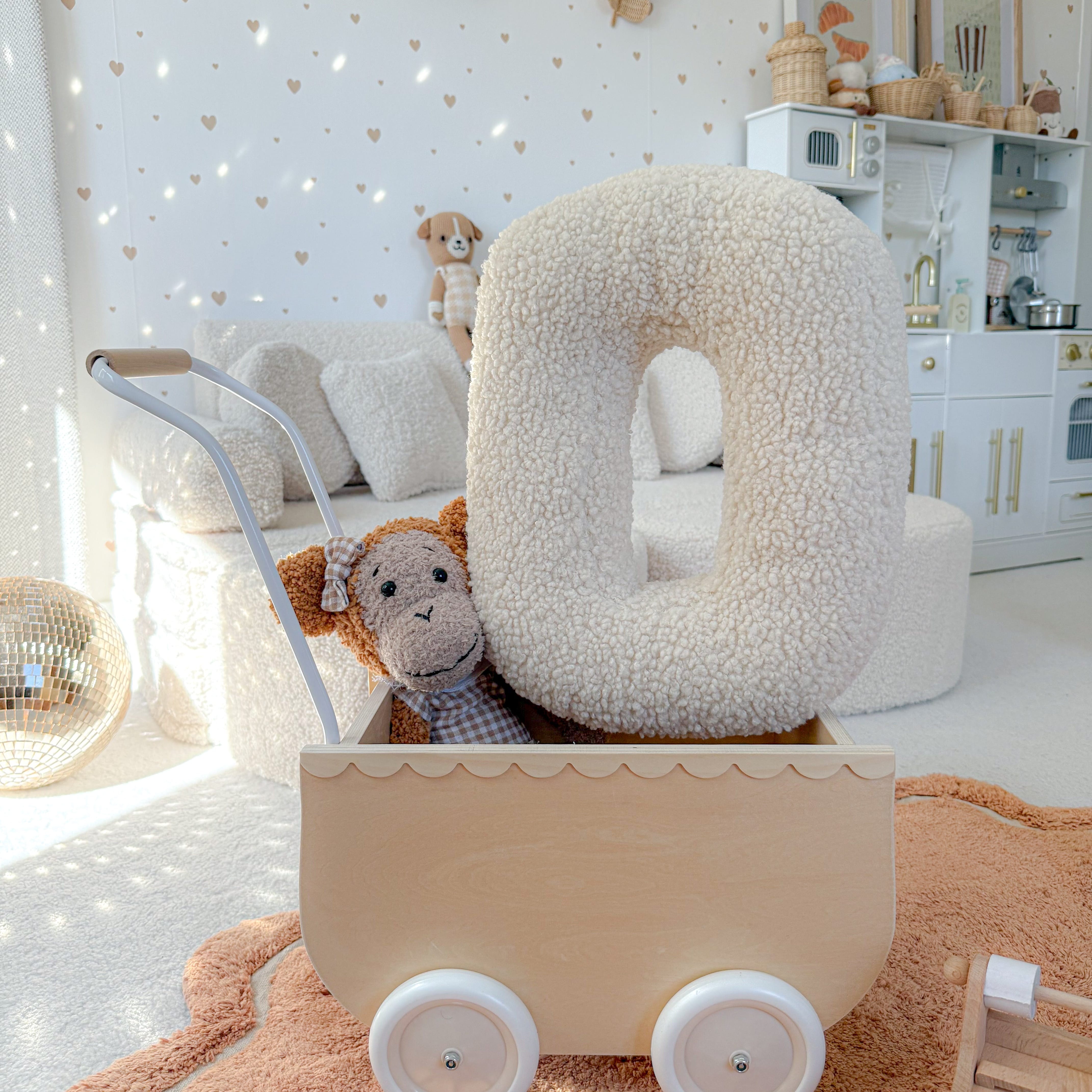 Meowbaby Poduszka Litera Alfabetu Brudna Biel | Bearly