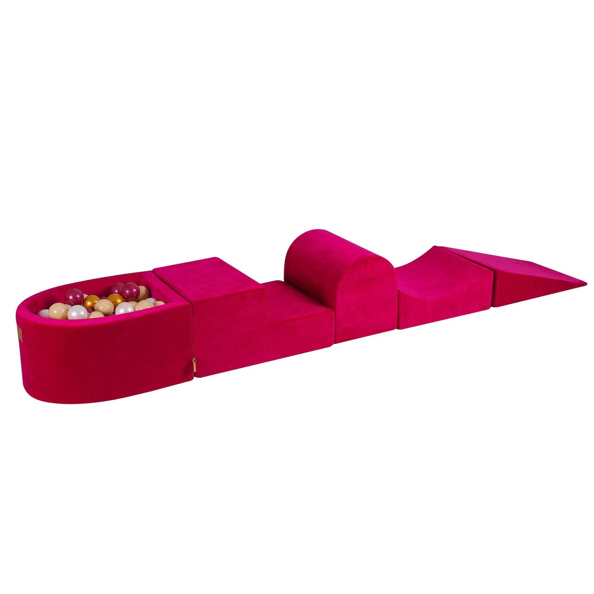 Meowbaby Velvet Magenta - Piankowy Plac Zabaw dla Dzieci | Z Małym Basenem z Kulkami