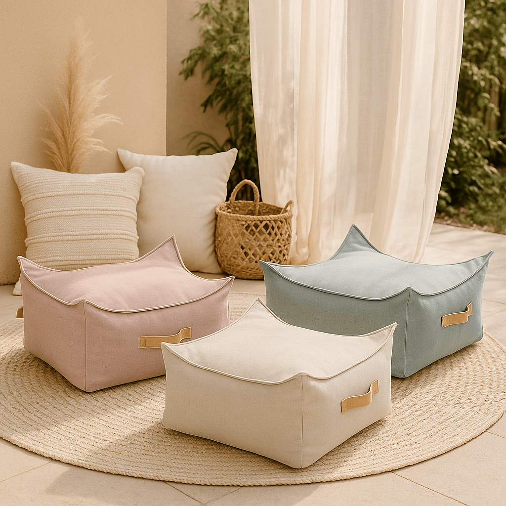 Meowbaby Kwadratowa Pufa dla Dziecka – Bean Bag do Domu i Ogrodu | Outzy