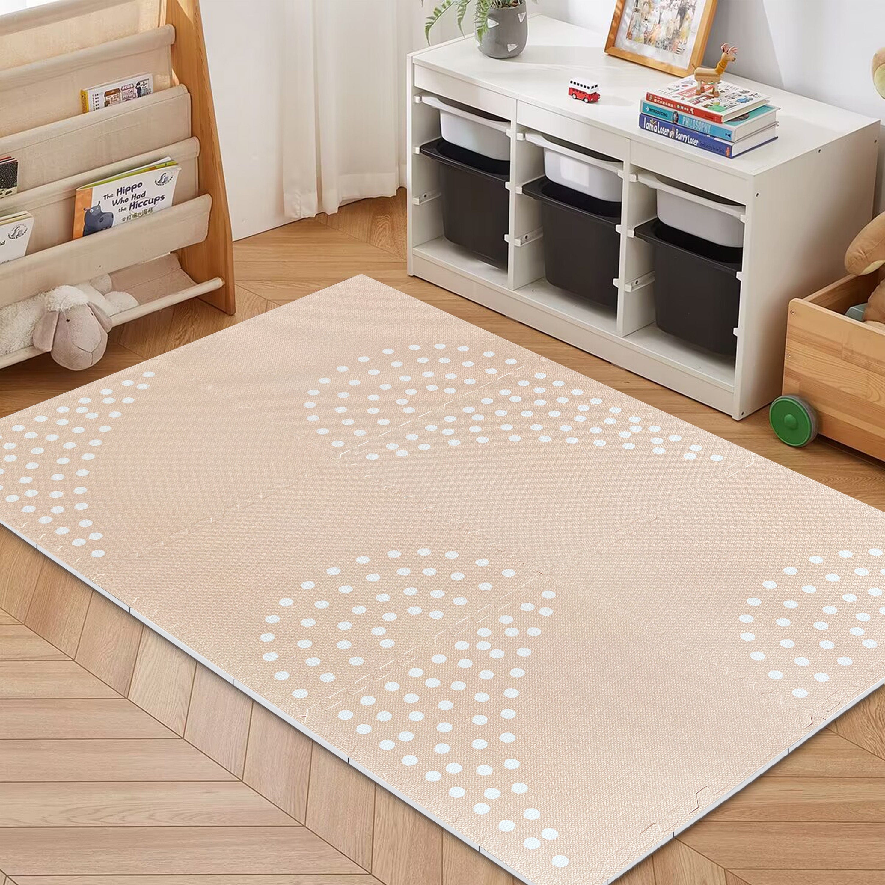 MeowBaby Mata Piankowa Puzzle MeowBaby – Beżowa Mata Edukacyjna | 6 elementów