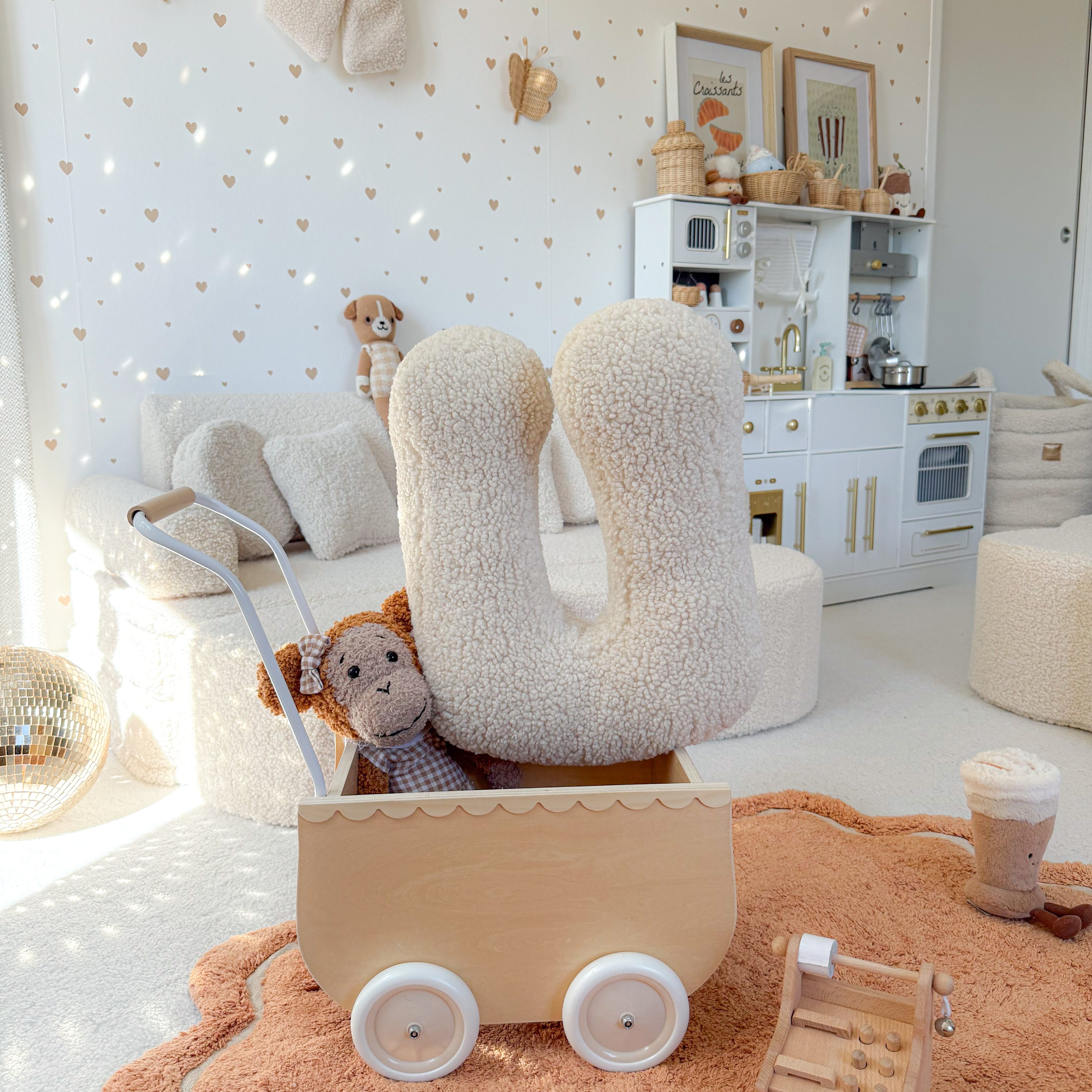 Meowbaby Poduszka Litera Alfabetu Brudna Biel | Bearly