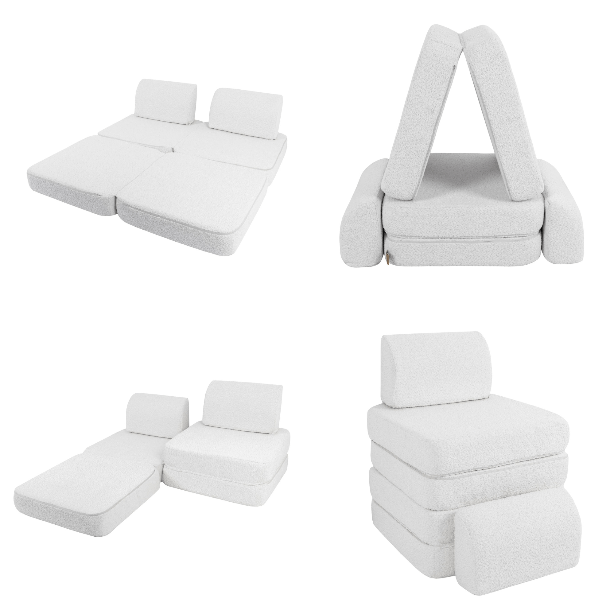 Meowbaby Sofa Modułowa dla Dziecka Basic - 4 Elementy | Boucle