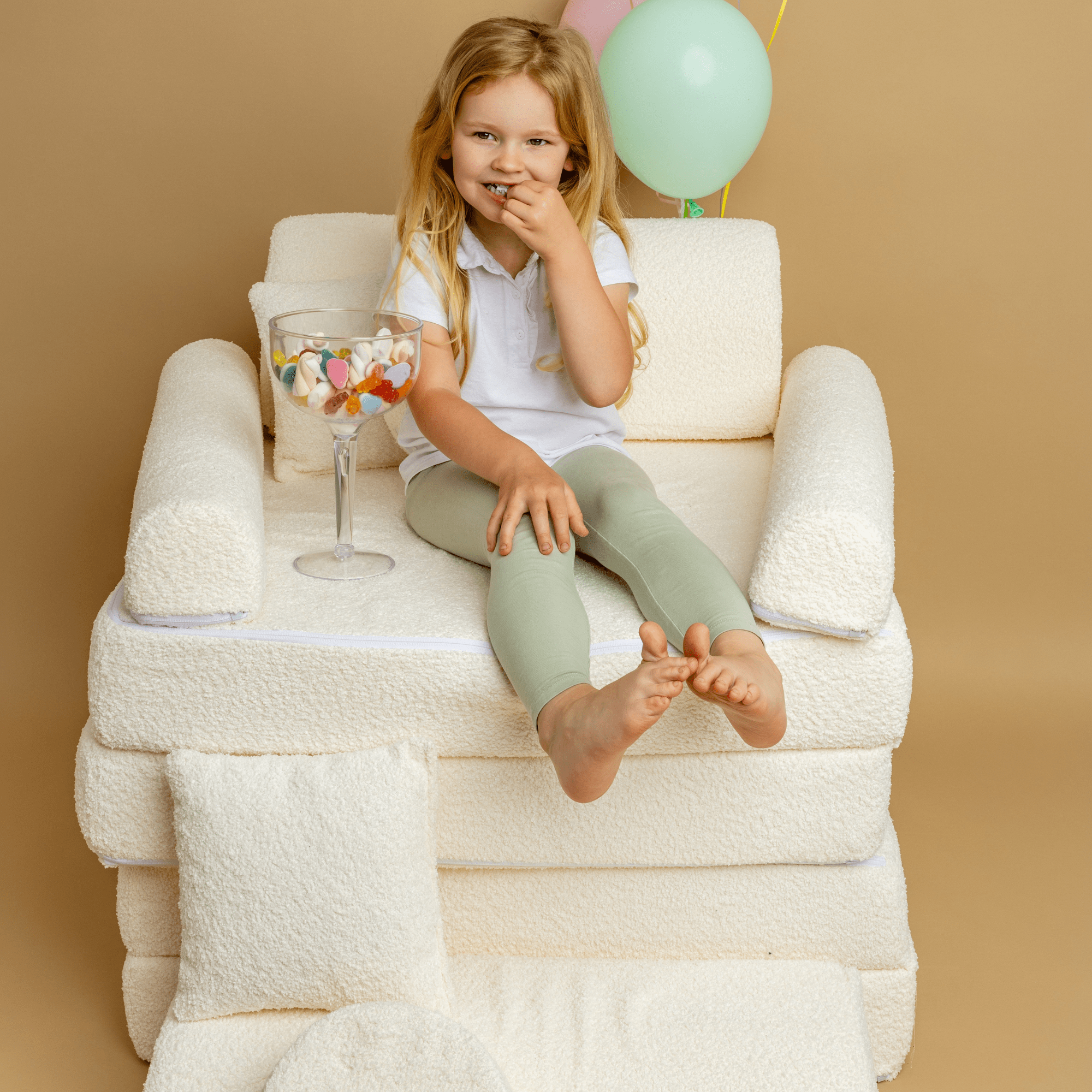 Meowbaby Sofa Modułowa dla Dziecka Basic - 4 Elementy | Boucle