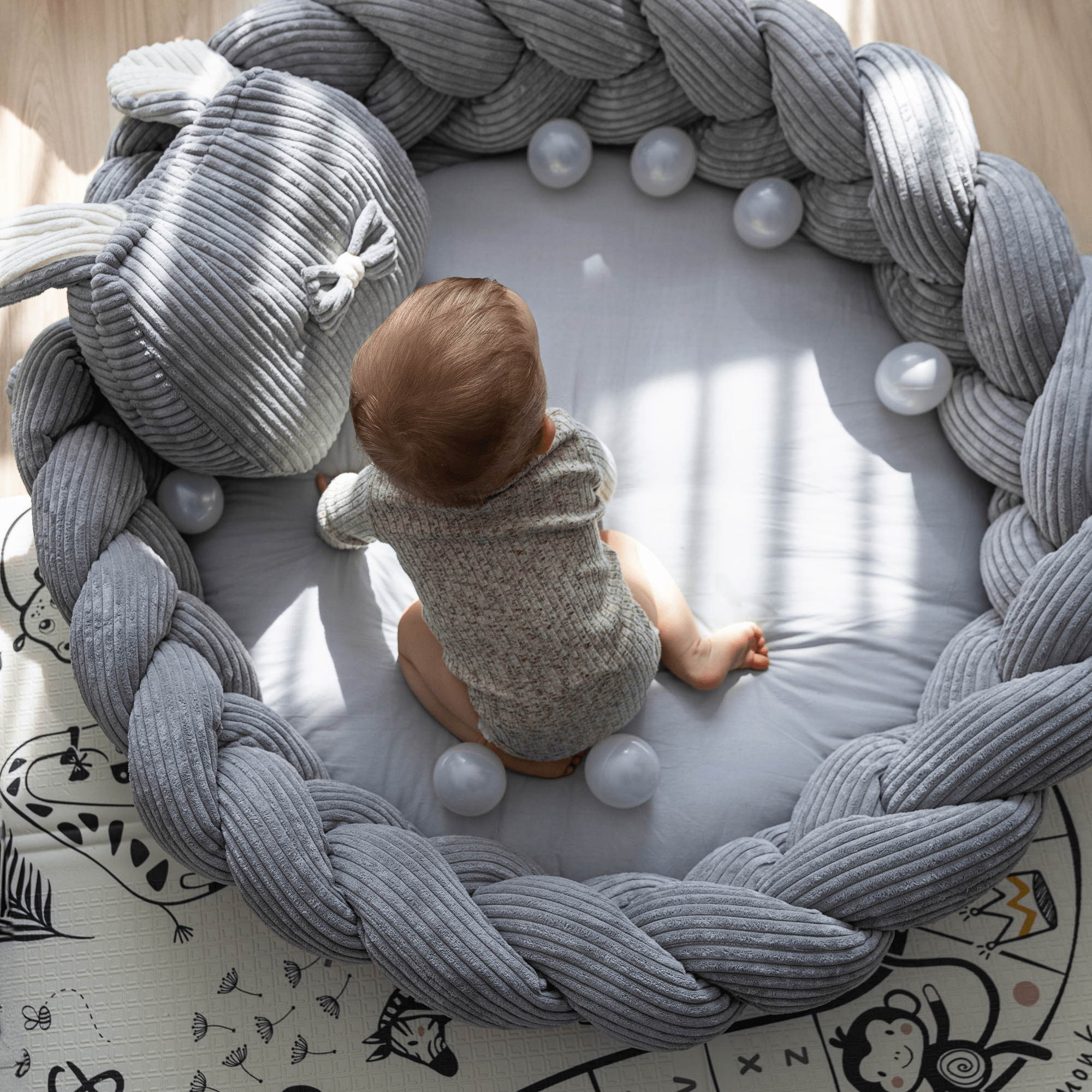 Meowbaby Warkocz Ochronny do Łóżeczka – Miękki Ochraniacz dla Dziecka | Aesthetic